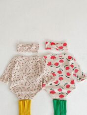 Baby Girl Floral Print Romper with Headband In Sets-03