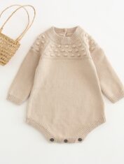 pompom stylish & fashionable long-sleeve romper for baby in autumn-04